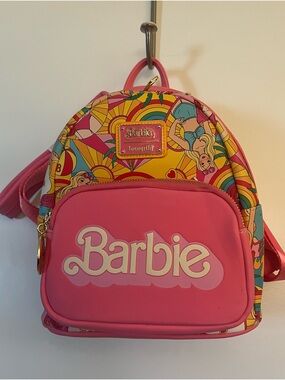 Loungefly Barbie Pink Multicolor Retro Print Mini Backpack